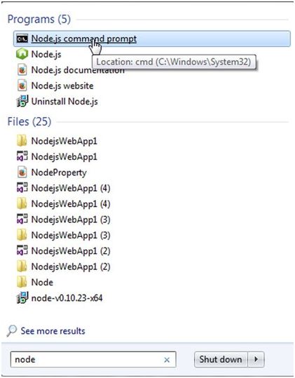 open the Node.js command prompt